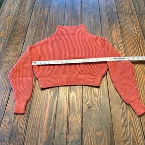 Aritzia Wilfred Turtleneck Merino wool sweater Orange Red EC S